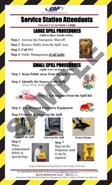 Picture of S03 - Quick Reference Spill Card - Fuel Island (Attendants)